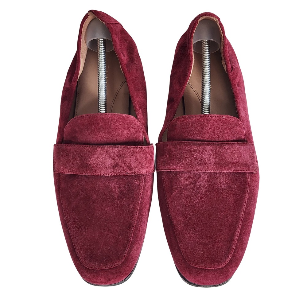 Cole Haan Trinnie Burgundy Suede Penny Loafers W30519 Square Toe Size 11 NEW